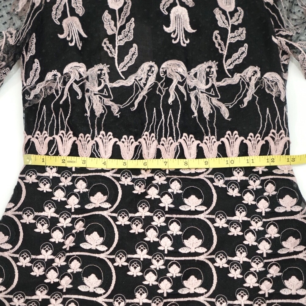 Giamba Embroidered Mesh Lace Long Sleeve Dress - Picture 6 of 8